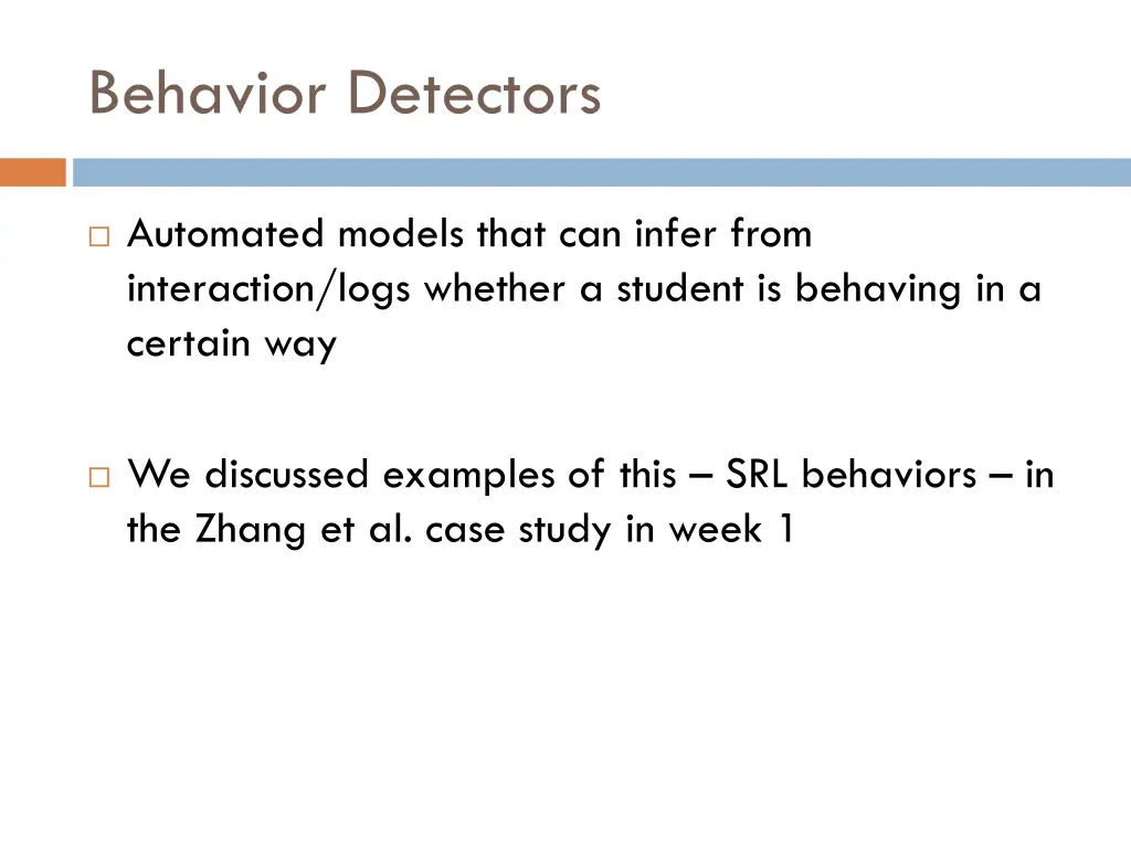 behavior detectors