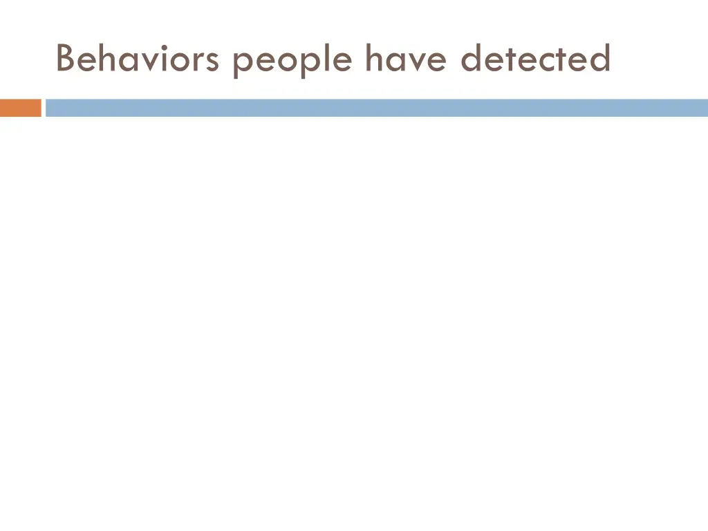 behaviors people have detected