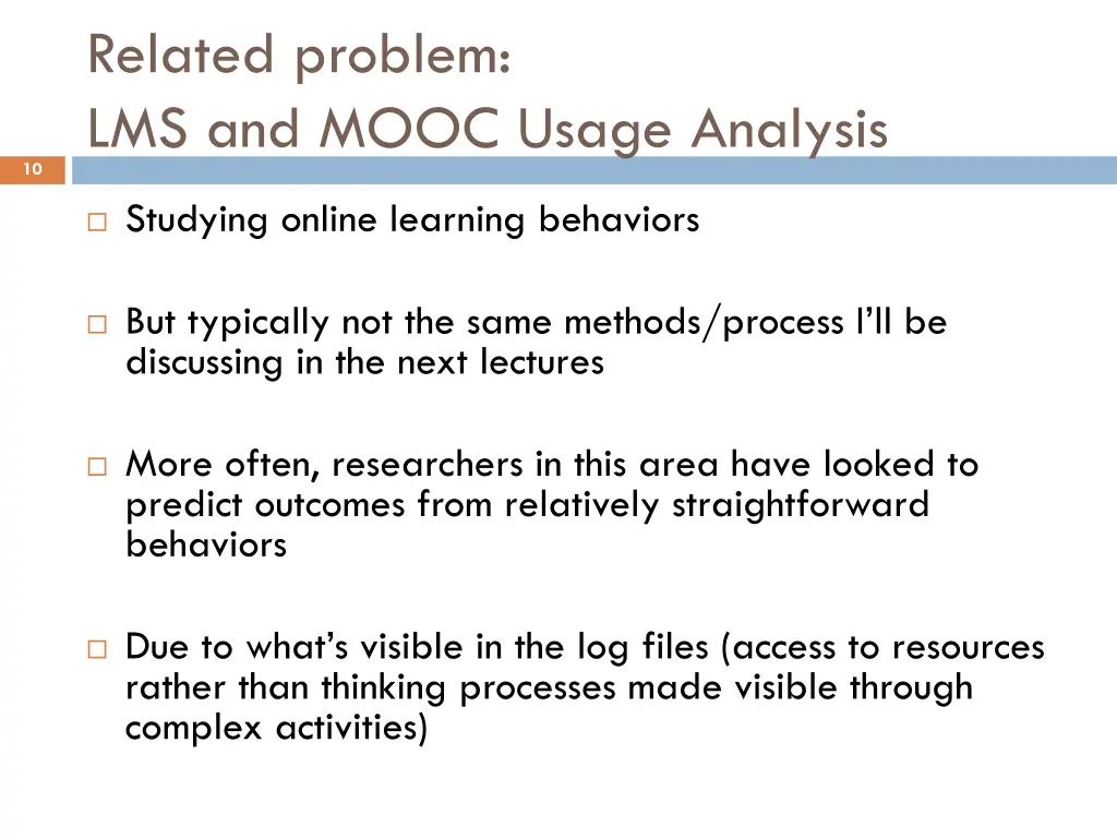 related problem lms and mooc usage analysis