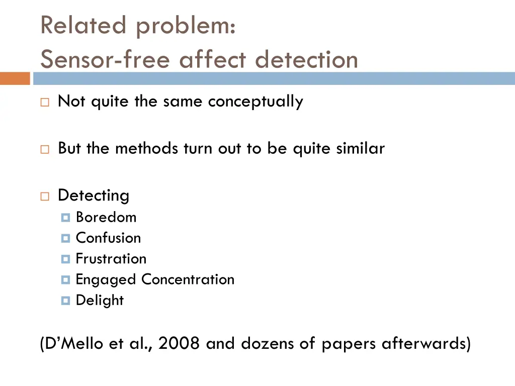 related problem sensor free affect detection