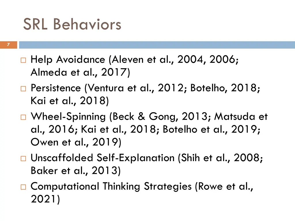 srl behaviors