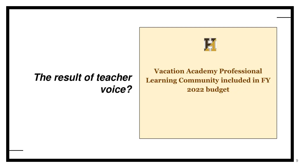 vacation academy professional learning community