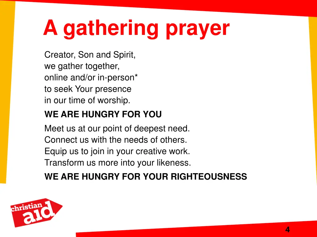 a gathering prayer