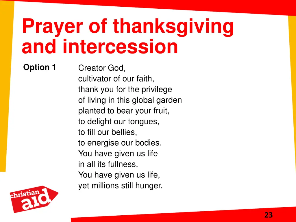 prayer of thanksgiving and intercession