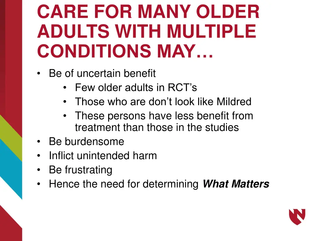 care for many older adults with multiple