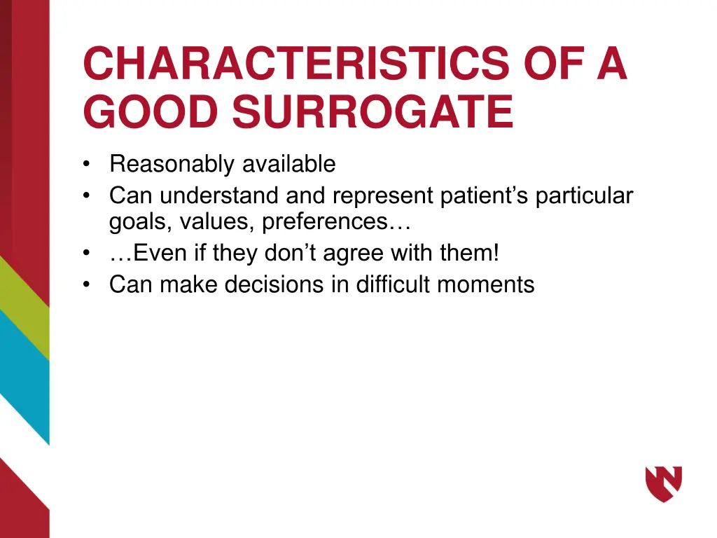 characteristics of a good surrogate reasonably