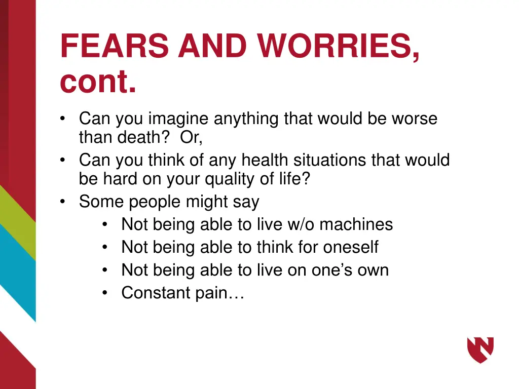 fears and worries cont can you imagine anything