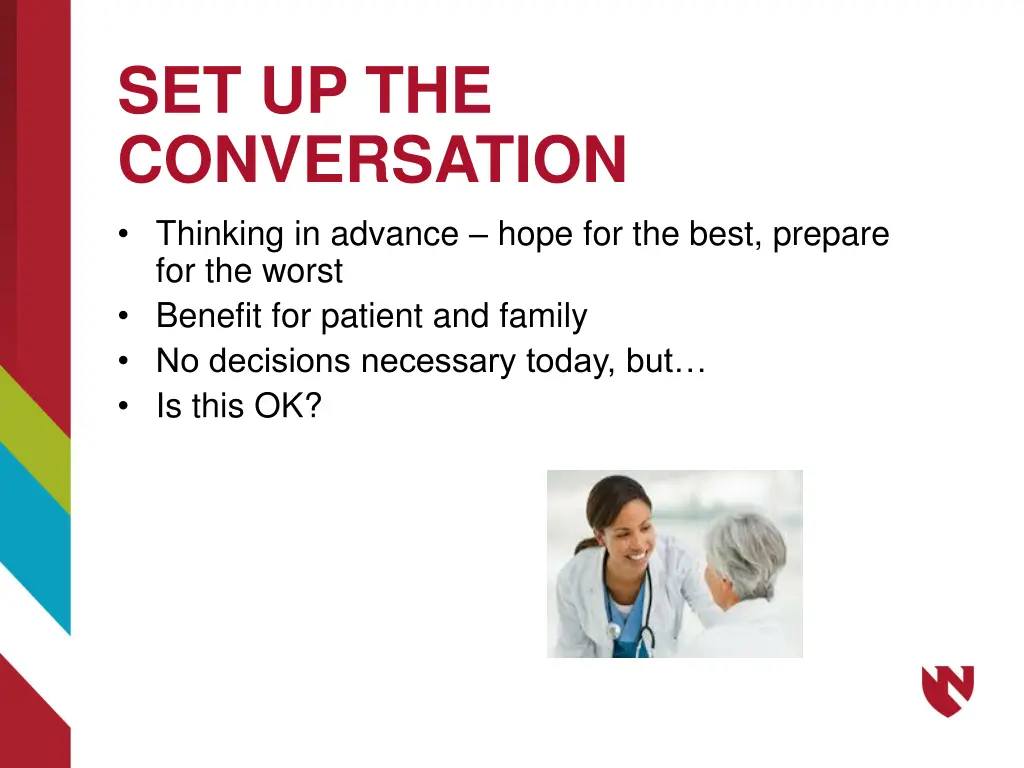 set up the conversation thinking in advance hope