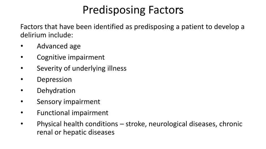 predisposing facto rs rs