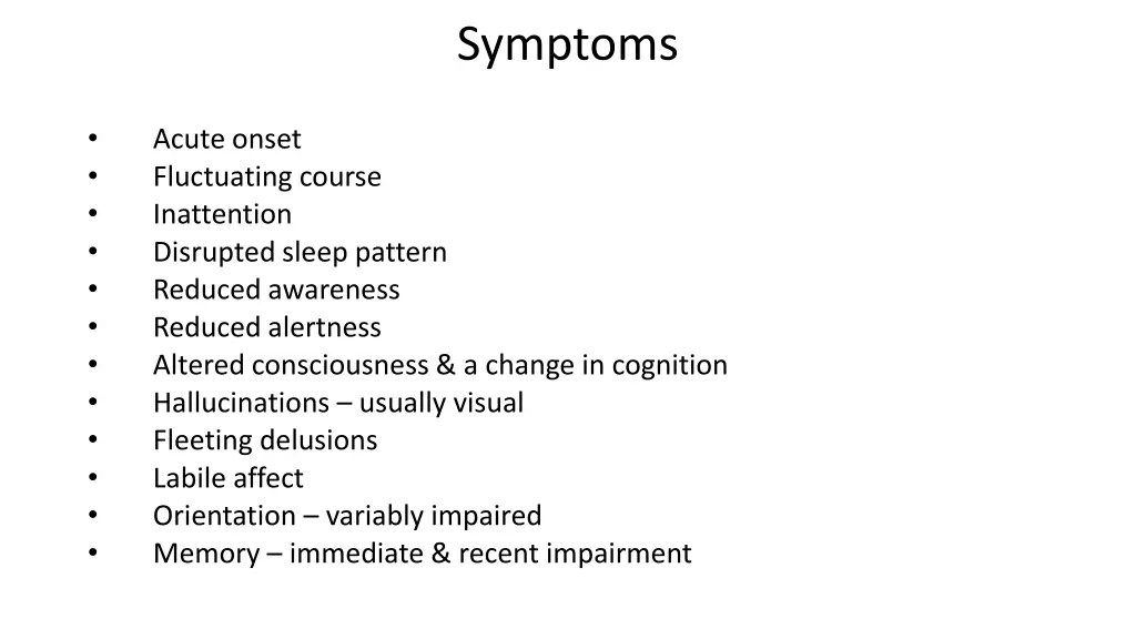 symptoms