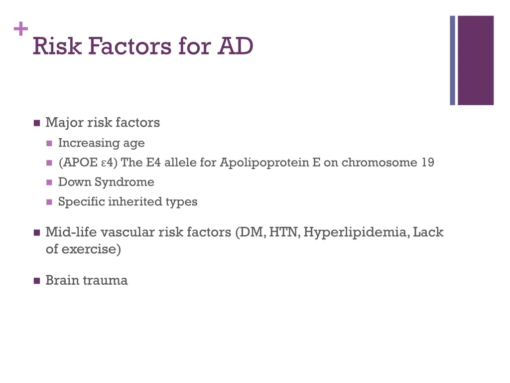 risk factors for ad