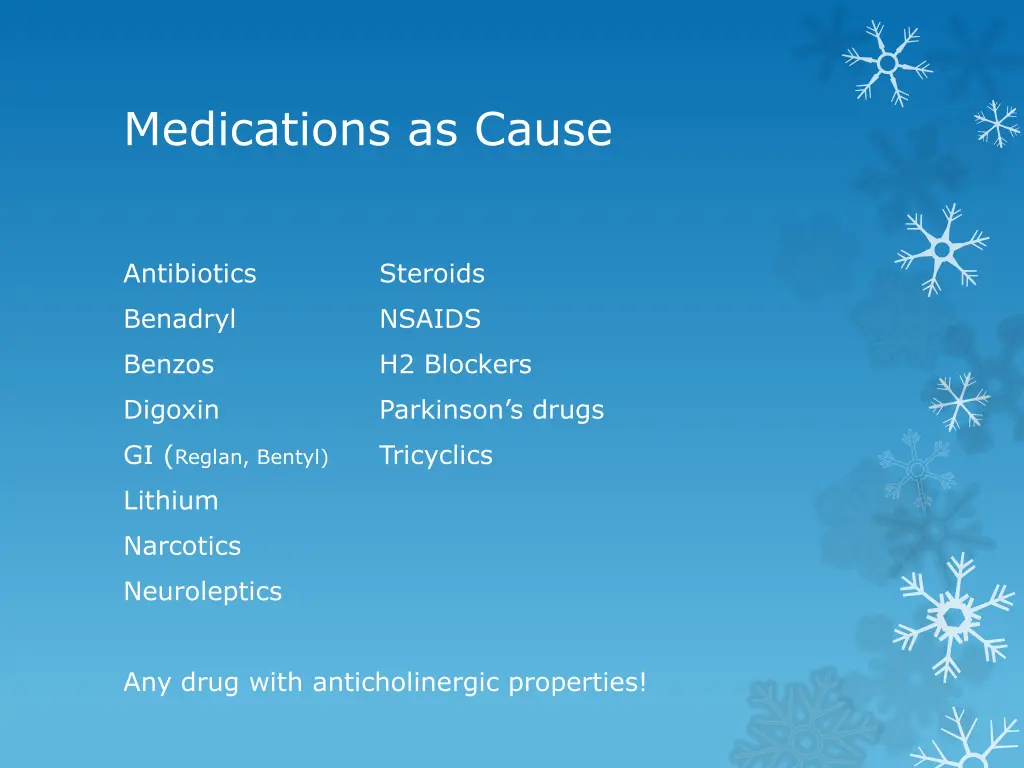 medications as cause