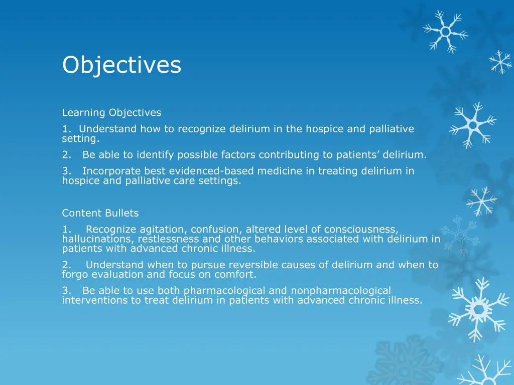 objectives