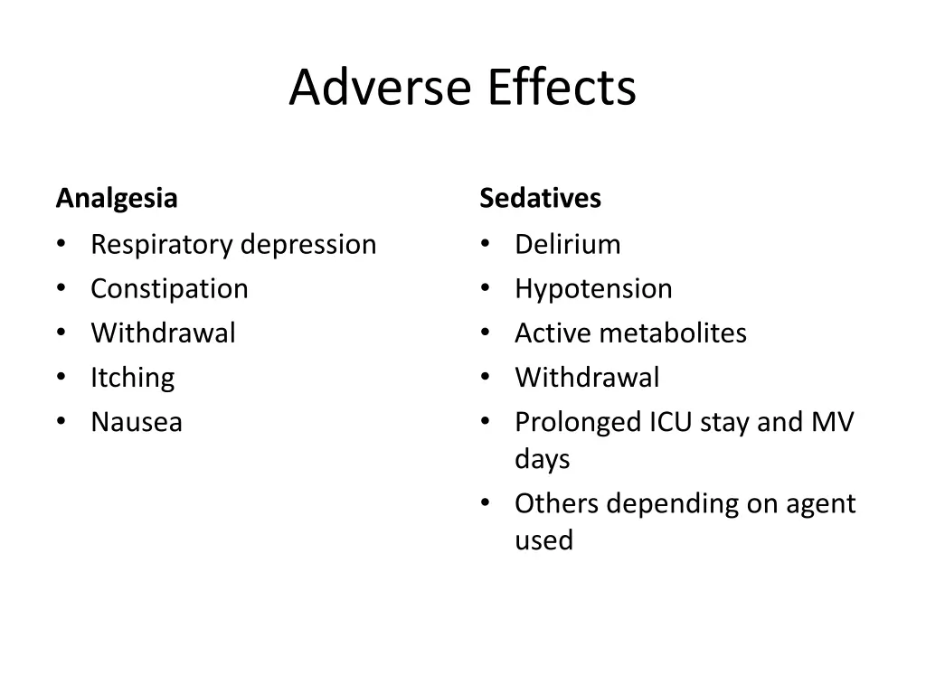 adverse effects