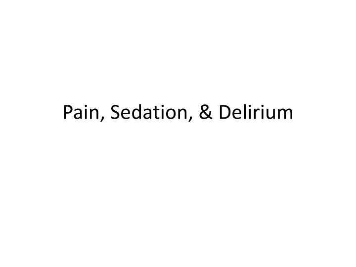 pain sedation delirium