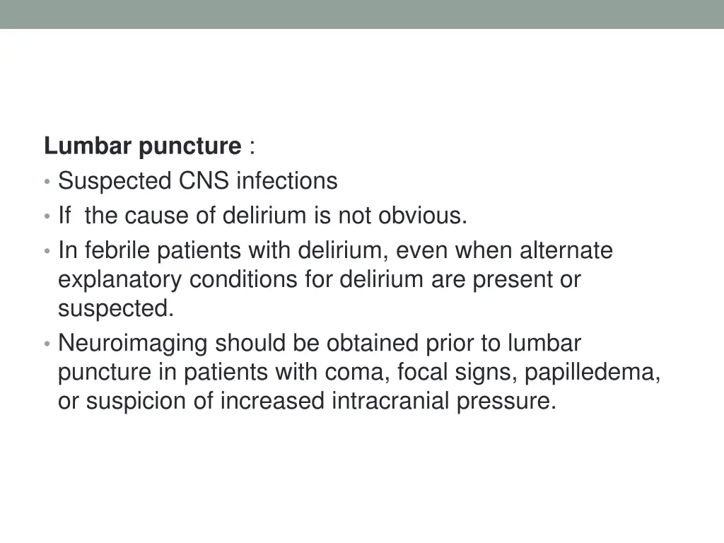 lumbar puncture suspected cns infections