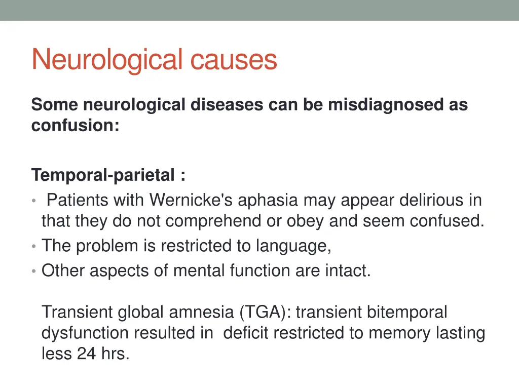 neurological causes