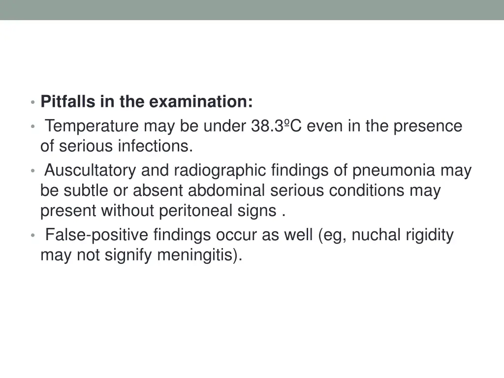 pitfalls in the examination temperature