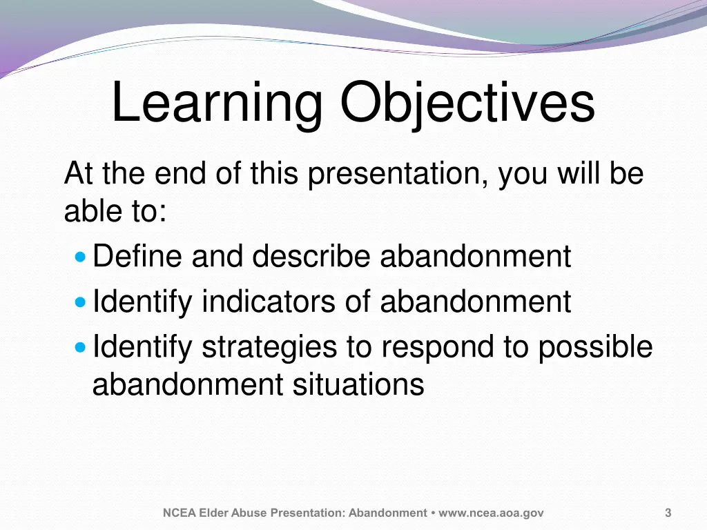 learning objectives