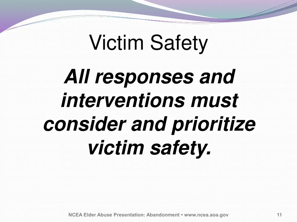 victim safety