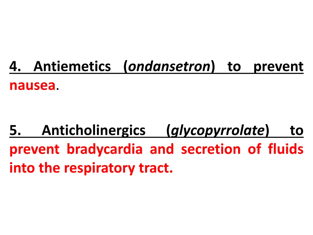 4 antiemetics ondansetron to prevent nausea