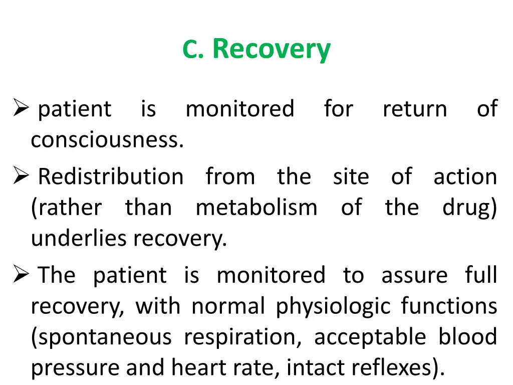 c recovery