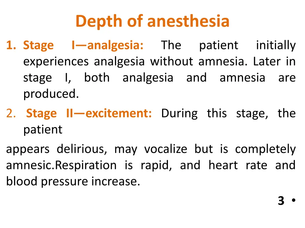 depth of anesthesia