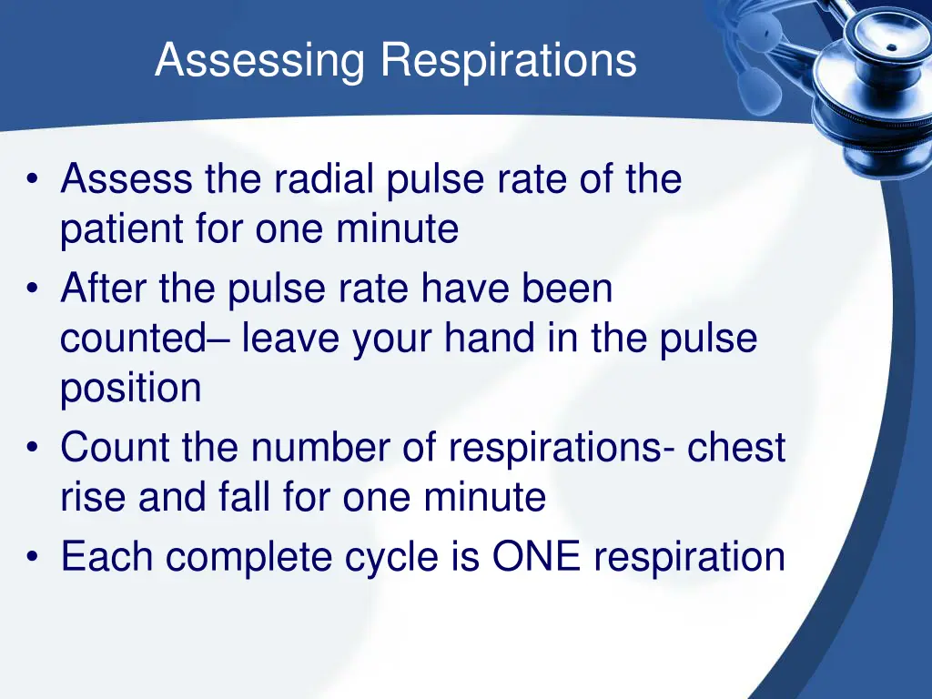 assessing respirations