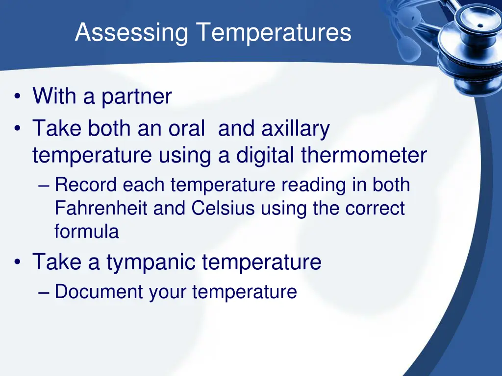 assessing temperatures