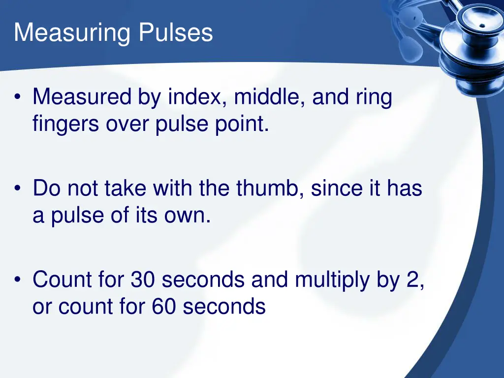 measuring pulses