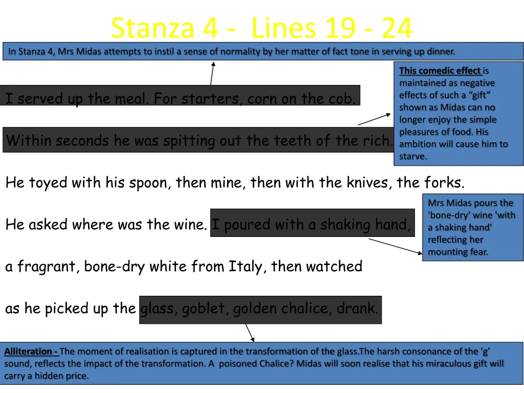 stanza 4 lines 19 24 in stanza 4 mrs midas