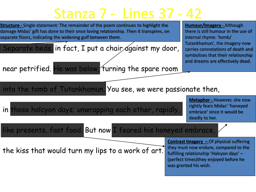 stanza 7 lines 37 42 structure single statement