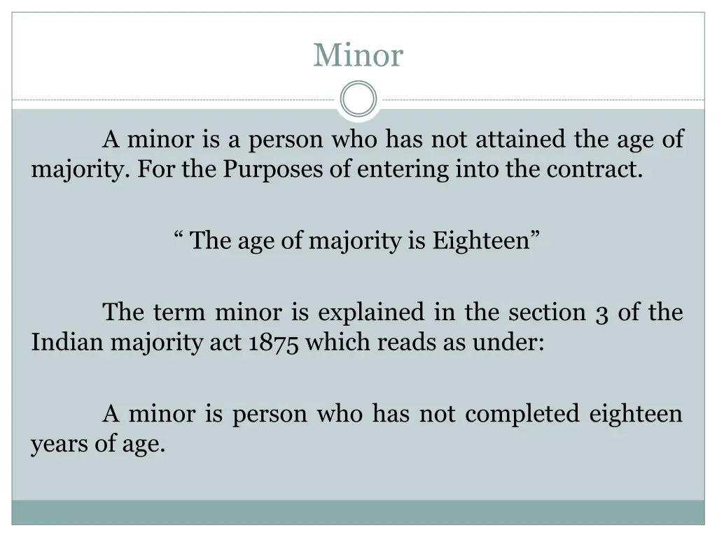 minor