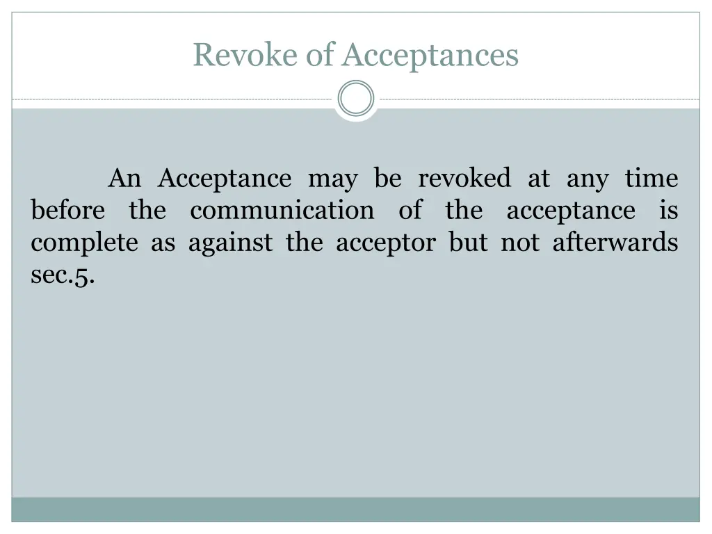 revoke of acceptances