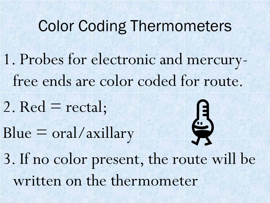 color coding thermometers