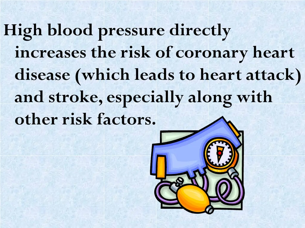 high blood pressure directly increases the risk