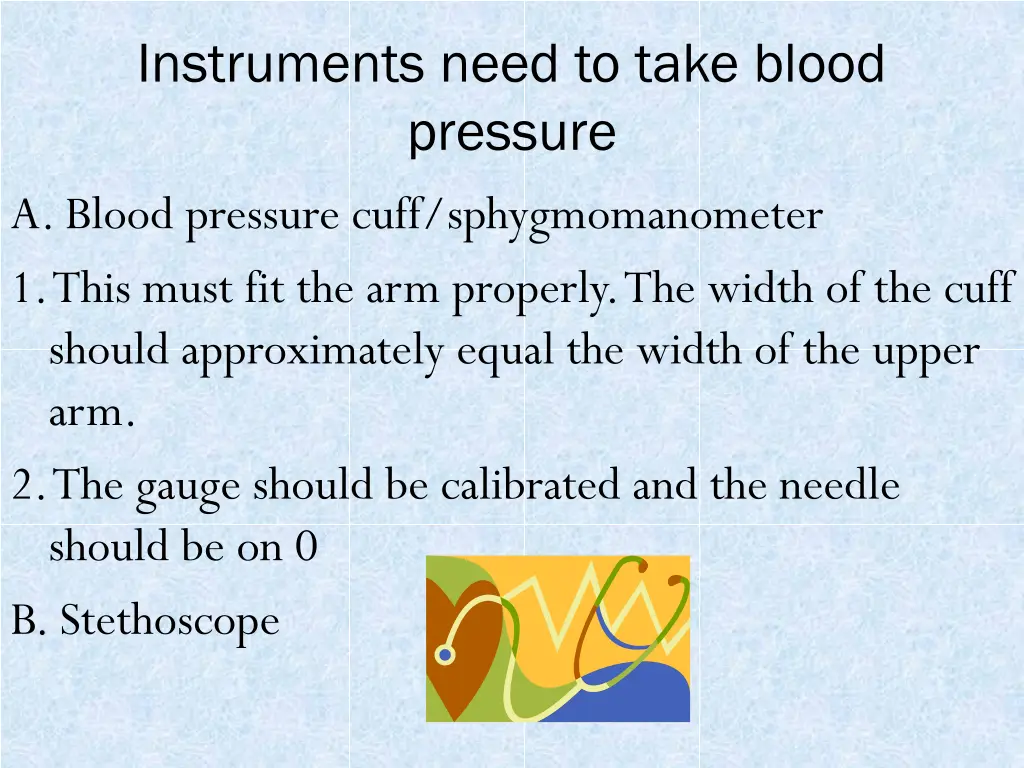 instruments need to take blood pressure a blood