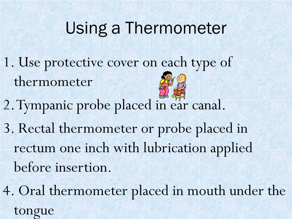 using a thermometer