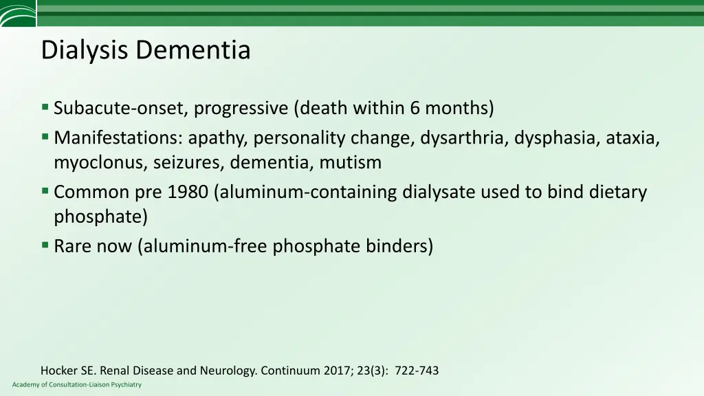 dialysis dementia