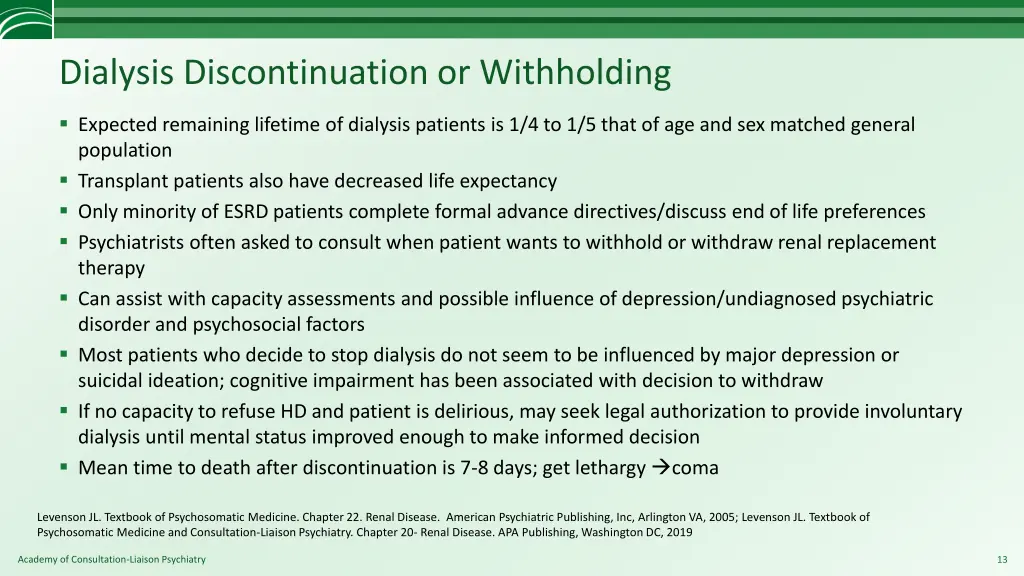 dialysis discontinuation or withholding