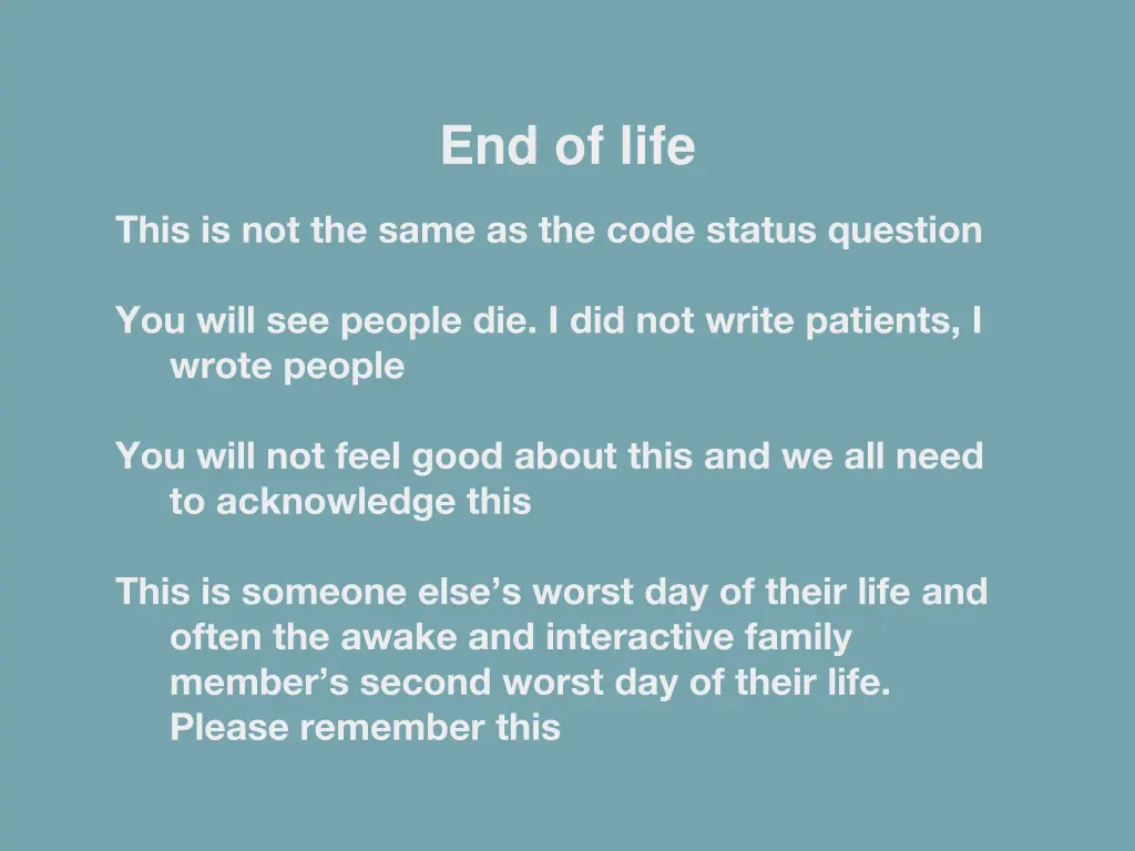 end of life