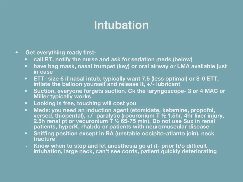 intubation