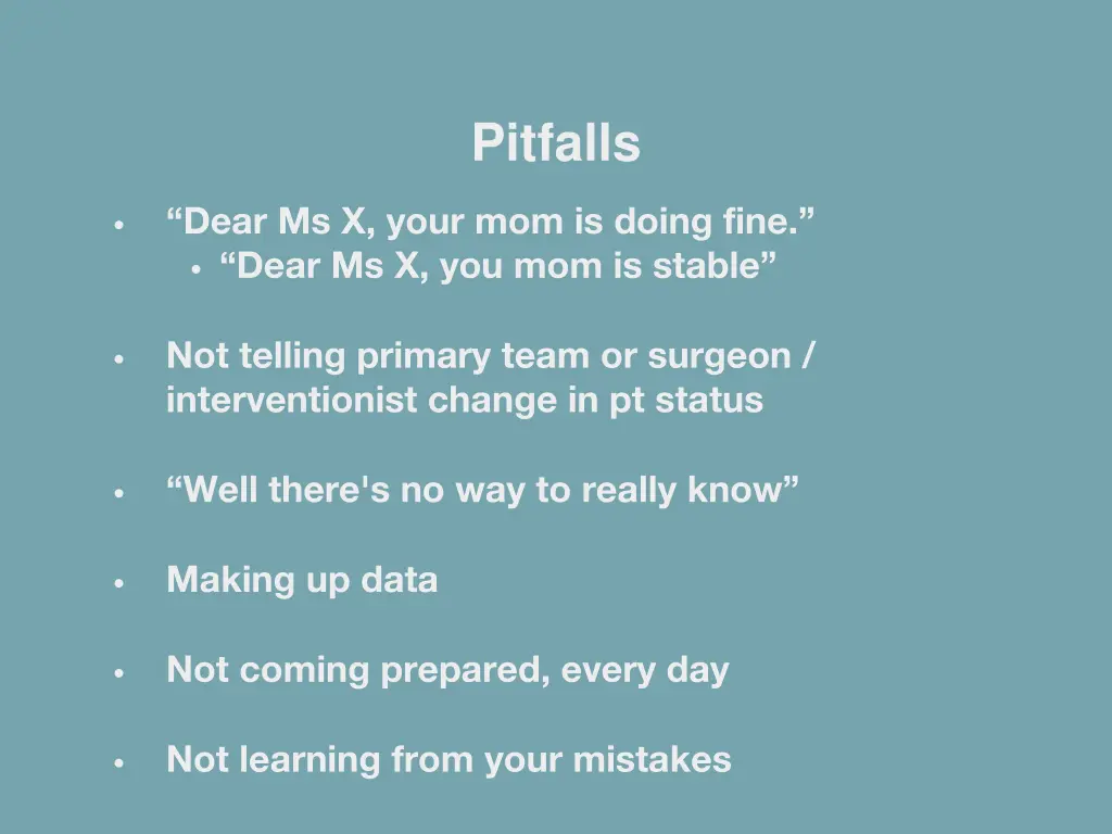 pitfalls