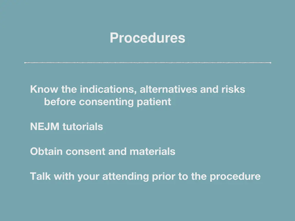 procedures