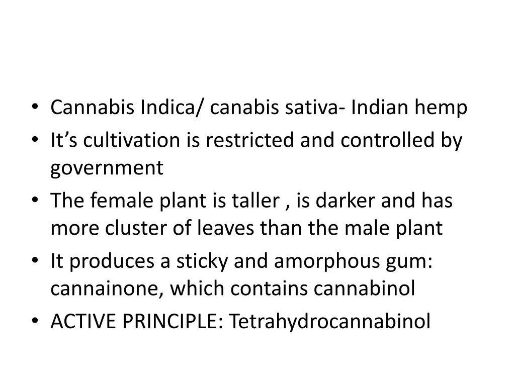 cannabis indica canabis sativa indian hemp