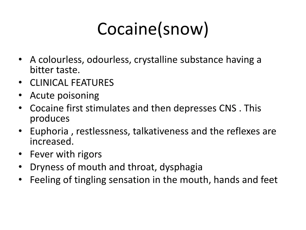 cocaine snow