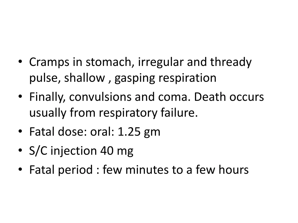 cramps in stomach irregular and thready pulse