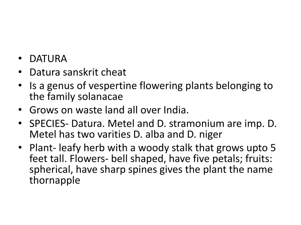 datura datura sanskrit cheat is a genus