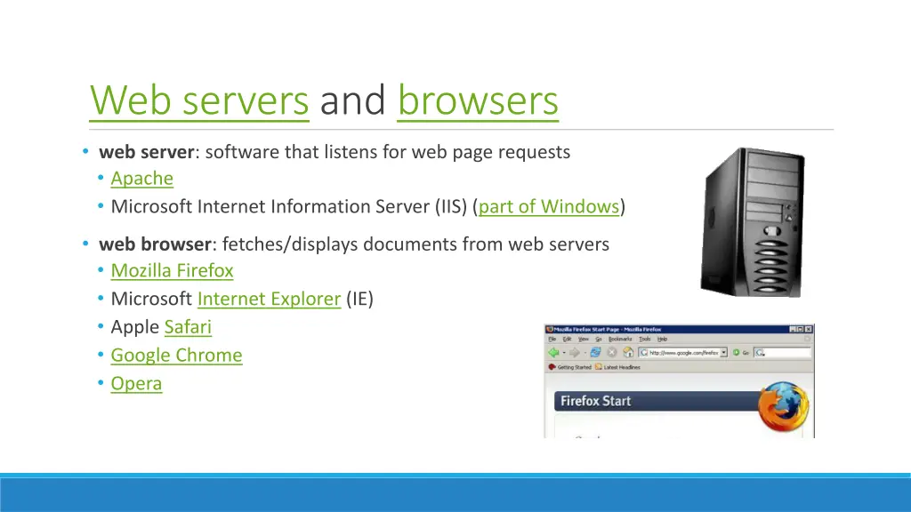 web servers and browsers