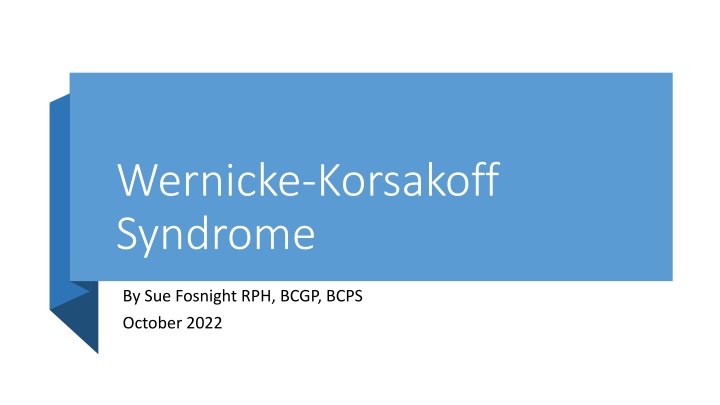 wernicke korsakoff syndrome